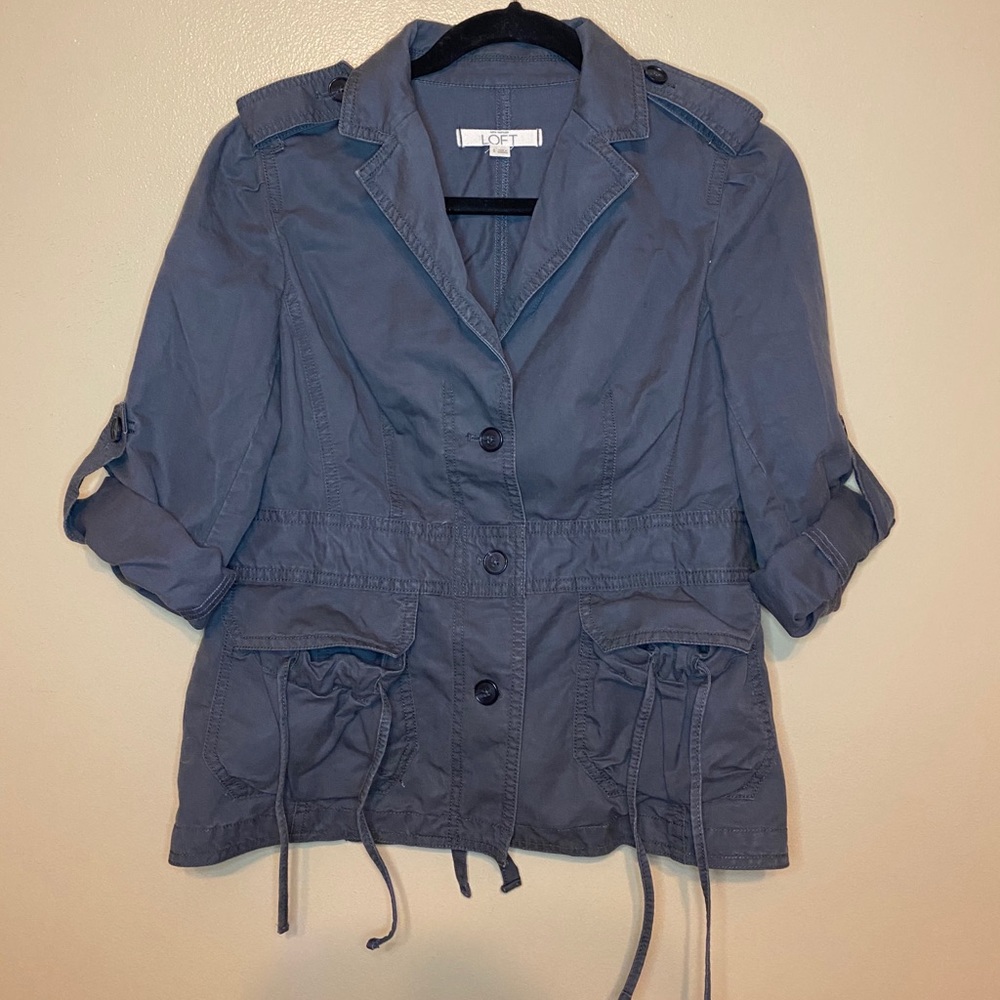 Ann Taylor Loft Gray Utility Jacket Small